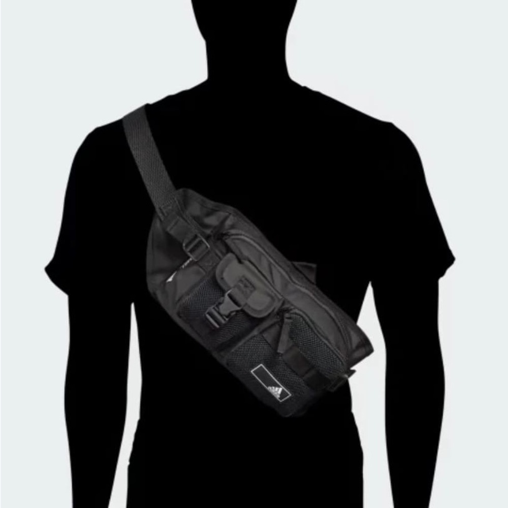 Adidas Black Belt Bag with Utility Design